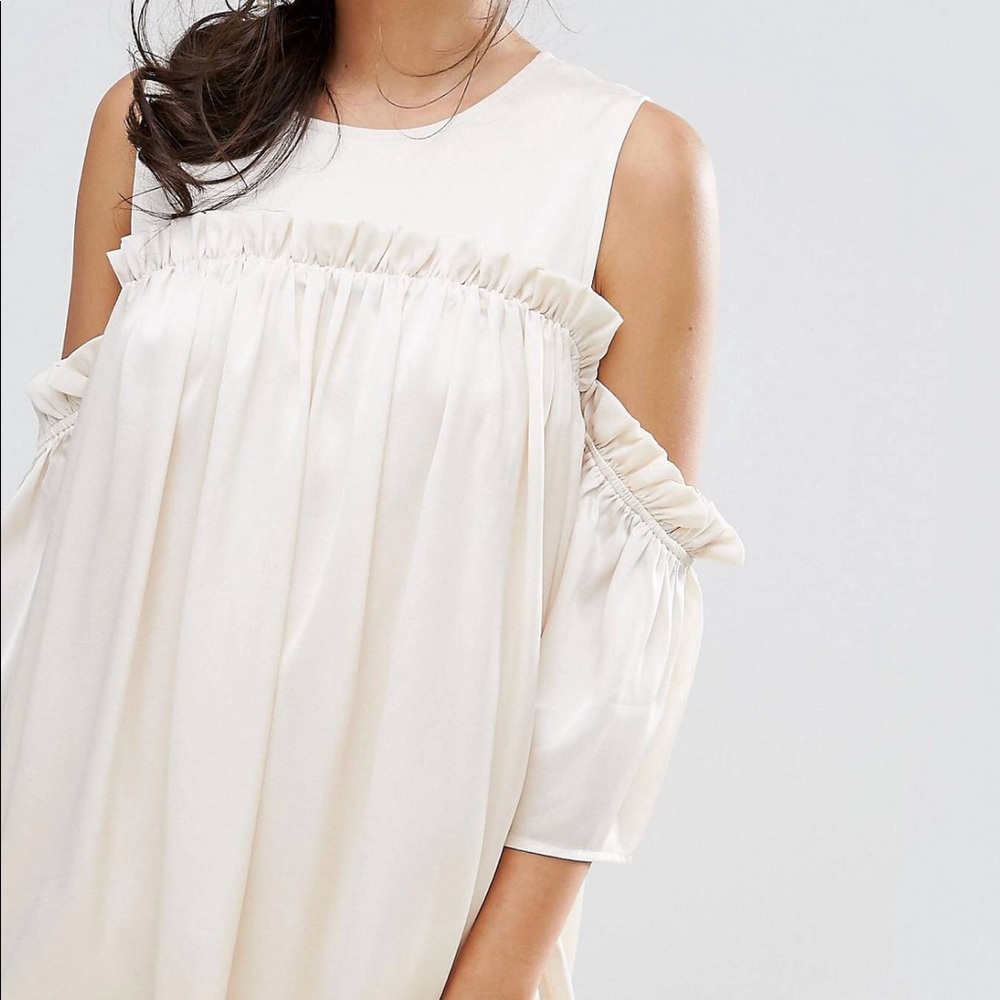 ASOS Cold shoulder dress with frill